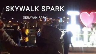 Pemandangan Jakarta di Malam Hari Dilihat dari Skywalk Spark